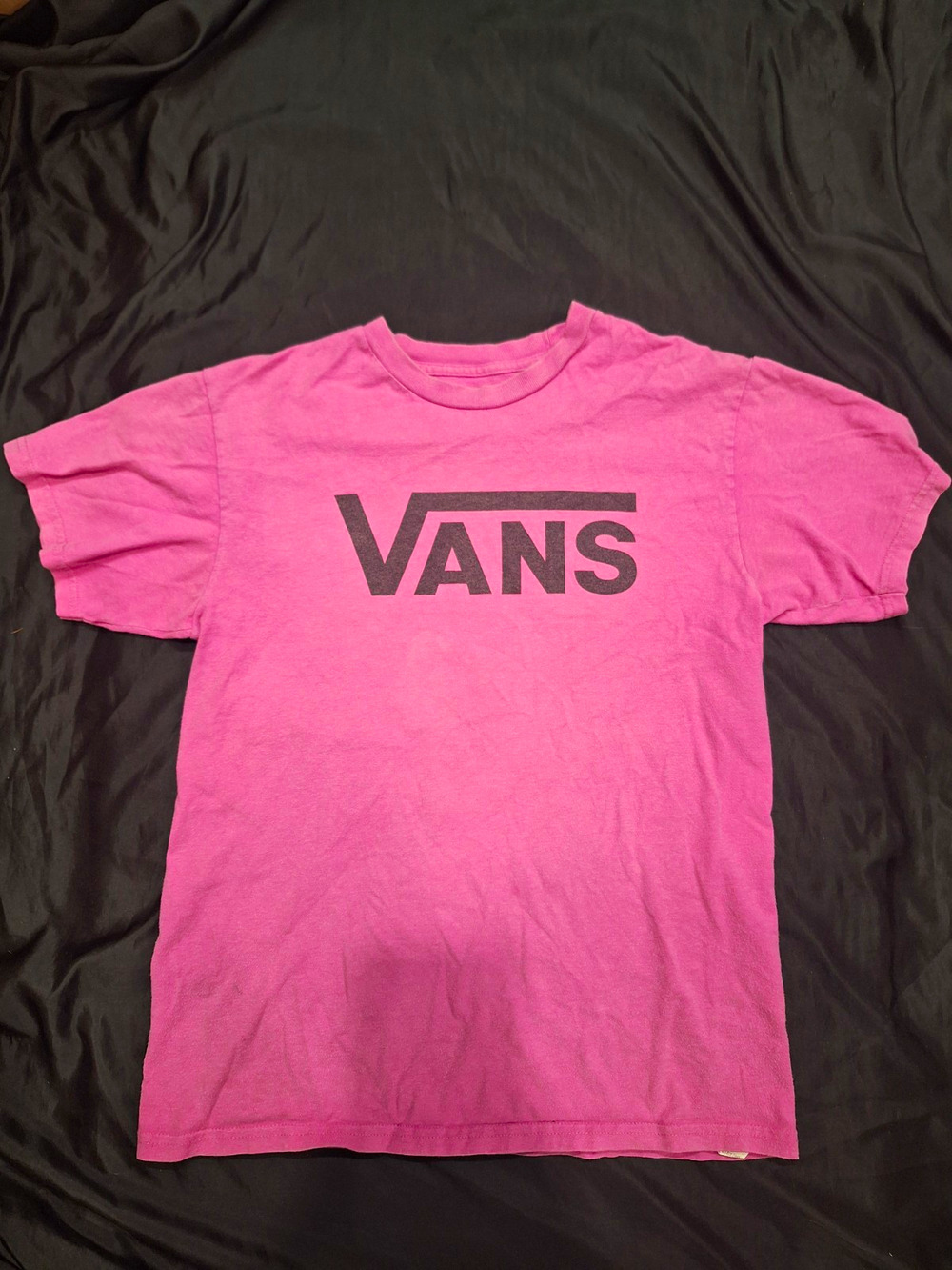 VANS Men's Pink Cotton Logo Graphic Crew Neck Short Sleeve T-Shirt S